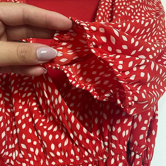 Flare Mini Dress | Knee-High dress | Medium | White & Orange - Picture 5 of 5